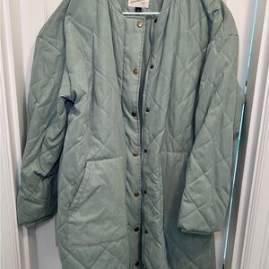Universal Thread Seafoam Green Quilted Long Jacket Women’s XL